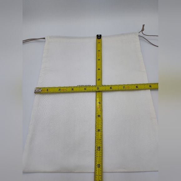 Christian Dior White Canvas Dust Bag 11.5x9 Cord Drawstring NWOT AUTHENTIC - Picture 6 of 6